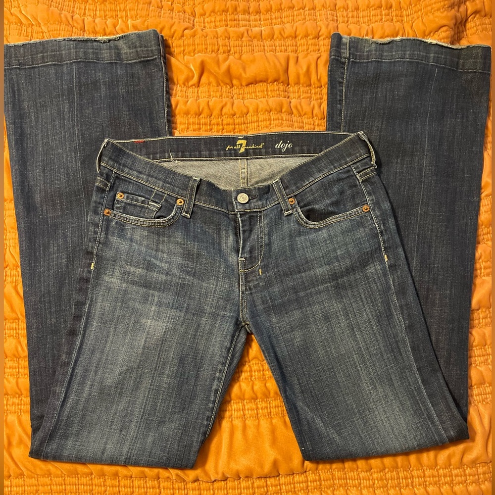7 for all mankind trouser Dojo jeans, dark wash, size 28, 32” inseam